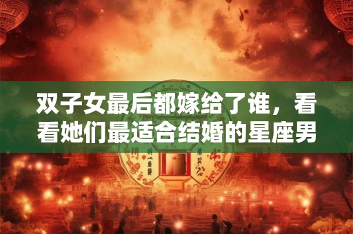 双子女最后都嫁给了谁，看看她们最适合结婚的星座男性伴侣是谁吧