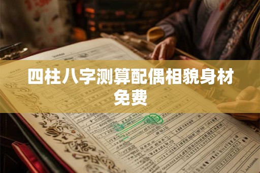 四柱八字测算配偶相貌身材免费 四柱八字测算配偶相貌身材免费
