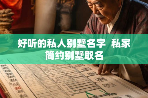 好听的私人别墅名字  私家简约别墅取名