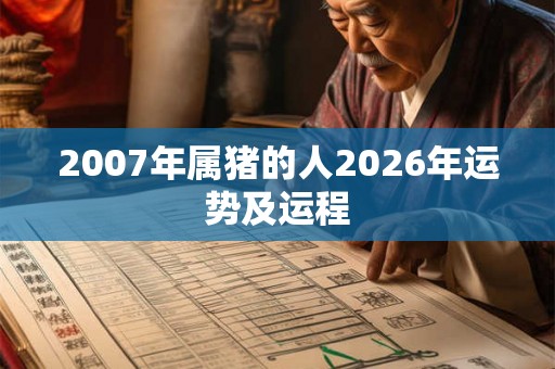 2007年属猪的人2026年运势及运程