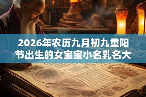 2026年农历九月初九重阳节出生的女宝宝小名乳名大全  温婉好听