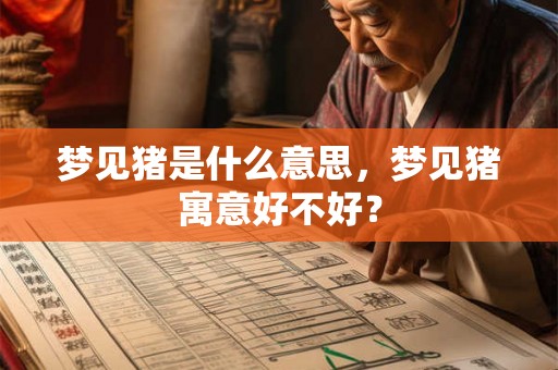 梦见猪是什么意思，梦见猪寓意好不好？