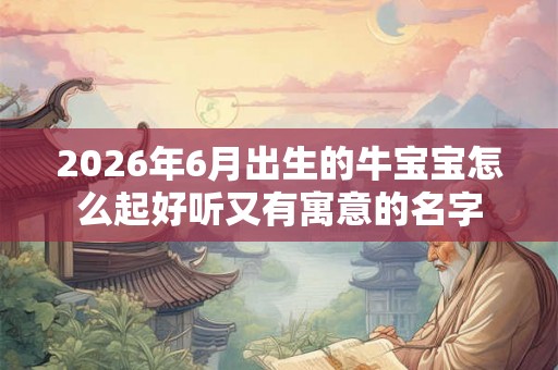 2026年6月出生的牛宝宝怎么起好听又有寓意的名字 2026年6月出生的牛宝宝怎么起好听又有寓意的名字