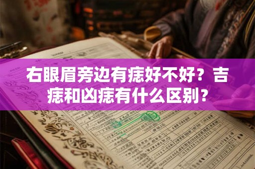 右眼眉旁边有痣好不好？吉痣和凶痣有什么区别？