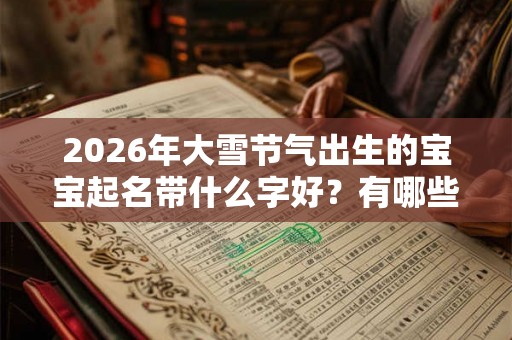 2026年大雪节气出生的宝宝起名带什么字好？有哪些民俗习惯？
