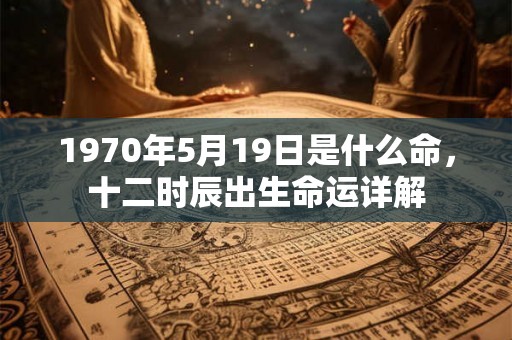 1970年5月19日是什么命，十二时辰出生命运详解