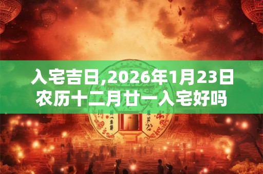 入宅吉日,2026年1月23日农历十二月廿一入宅好吗
