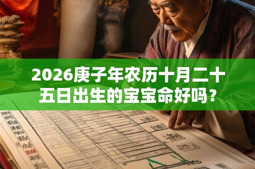 2026庚子年农历十月二十五日出生的宝宝命好吗？