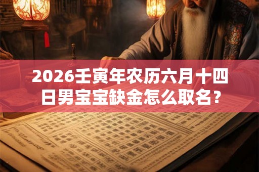 2026壬寅年农历六月十四日男宝宝缺金怎么取名？