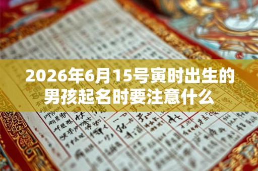 2026年6月15号寅时出生的男孩起名时要注意什么