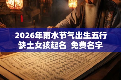 2026年雨水节气出生五行缺土女孩起名  免费名字