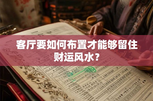 客厅要如何布置才能够留住财运风水？