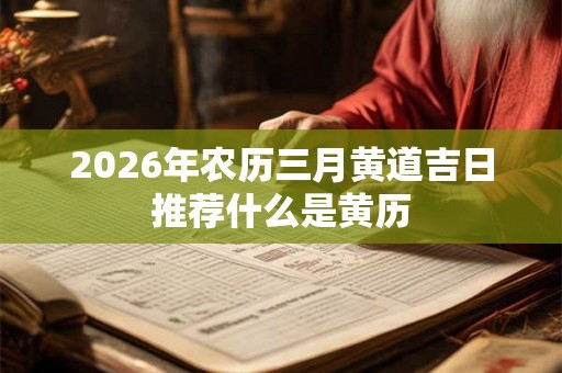 2026年农历三月黄道吉日推荐什么是黄历