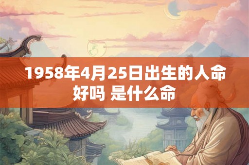 1958年4月25日出生的人命好吗 是什么命