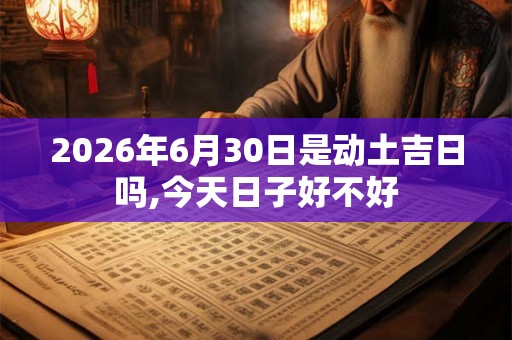 2026年6月30日是动土吉日吗,今天日子好不好