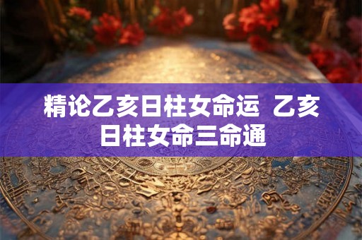 精论乙亥日柱女命运  乙亥日柱女命三命通