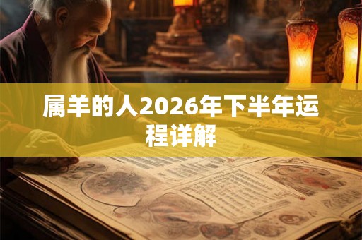 属羊的人2026年下半年运程详解