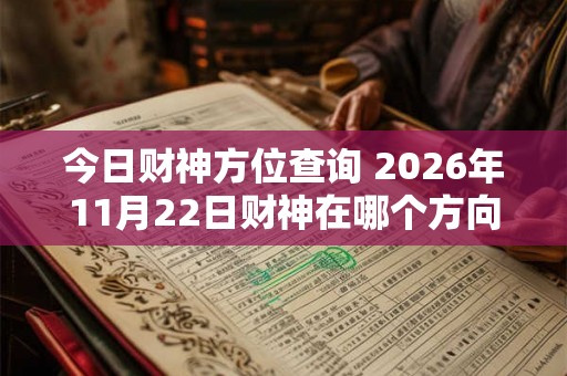 今日财神方位查询 2026年11月22日财神在哪个方向