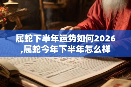 属蛇下半年运势如何2026,属蛇今年下半年怎么样