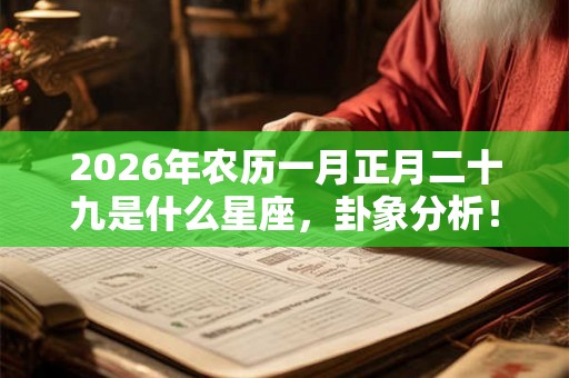 2026年农历一月正月二十九是什么星座，卦象分析！