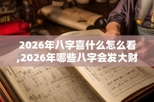 2026年八字喜什么怎么看,2026年哪些八字会发大财