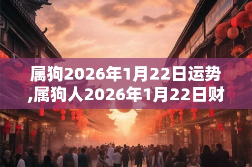 属狗2026年1月22日运势,属狗人2026年1月22日财运,生肖狗2026年1月22日运势