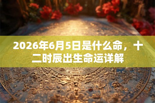 2026年6月5日是什么命，十二时辰出生命运详解