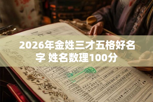 2026年金姓三才五格好名字 姓名数理100分