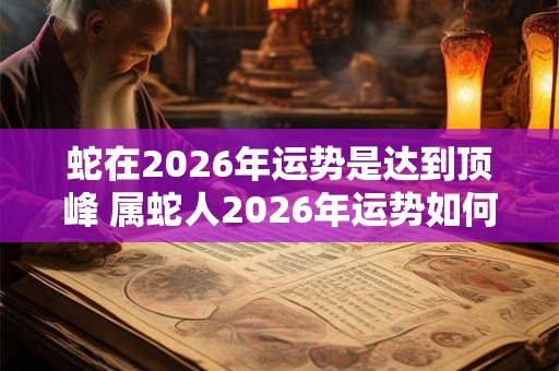 蛇在2026年运势是达到顶峰 属蛇人2026年运势如何 蛇在2026年运势是达到顶峰 属蛇人2026年运势如何