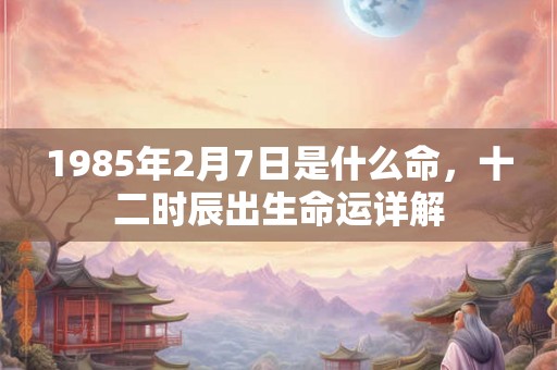 1985年2月7日是什么命，十二时辰出生命运详解