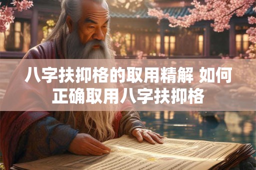 八字扶抑格的取用精解 如何正确取用八字扶抑格