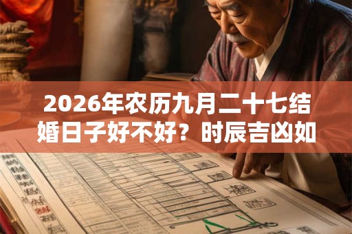 2026年农历九月二十七结婚日子好不好？时辰吉凶如何？