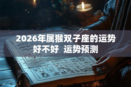2026年属猴双子座的运势好不好  运势预测