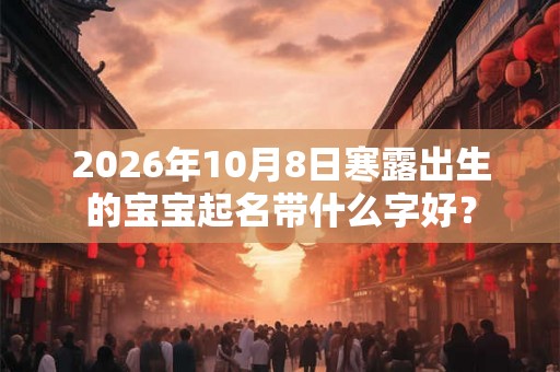 2026年10月8日寒露出生的宝宝起名带什么字好？