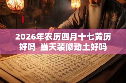 2026年农历四月十七黄历好吗 当天装修动土好吗 2026年农历四月十七黄历好吗 当天装修动土好吗