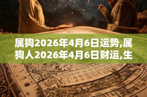 属狗2026年4月6日运势,属狗人2026年4月6日财运,生肖狗2026年4月6日运势