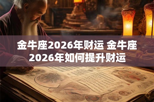 金牛座2026年财运 金牛座2026年如何提升财运