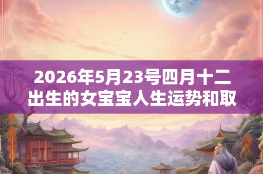 2026年5月23号四月十二出生的女宝宝人生运势和取名参考