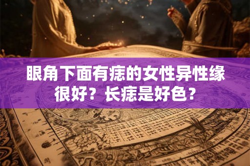 眼角下面有痣的女性异性缘很好？长痣是好色？