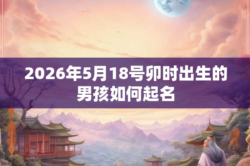 2026年5月18号卯时出生的男孩如何起名