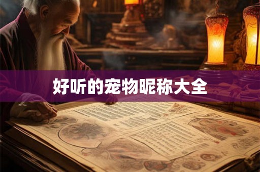 好听的宠物昵称大全
