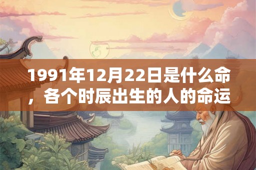 1991年12月22日是什么命，各个时辰出生的人的命运