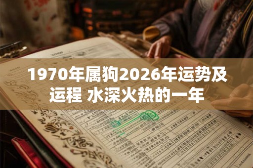 1970年属狗2026年运势及运程 水深火热的一年