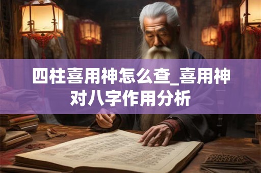 四柱喜用神怎么查_喜用神对八字作用分析