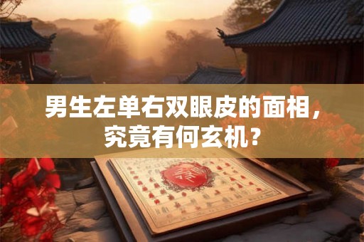 男生左单右双眼皮的面相，究竟有何玄机？