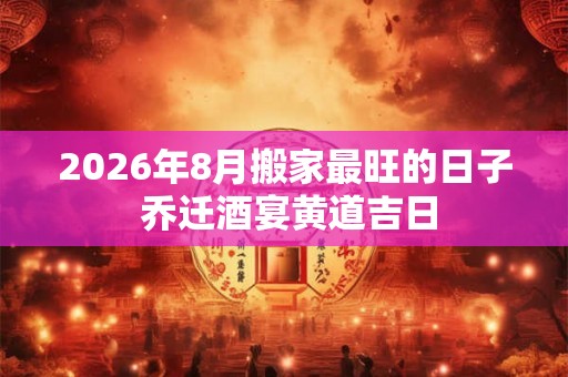 2026年8月搬家最旺的日子 乔迁酒宴黄道吉日 2026年8月搬家最旺的日子 乔迁酒宴黄道吉日