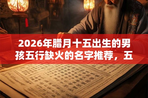 2026年腊月十五出生的男孩五行缺火的名字推荐，五行缺火怎么办？