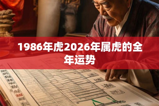 1986年虎2026年属虎的全年运势