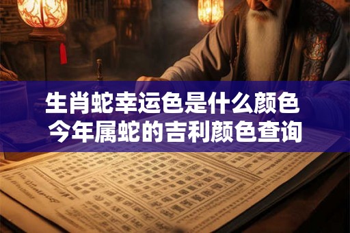 生肖蛇幸运色是什么颜色 今年属蛇的吉利颜色查询