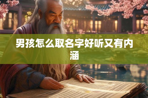 男孩怎么取名字好听又有内涵